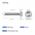 Uxcell Flanged Button Head Socket Cap Screws M8x40mm Hex Drive 304 Stainless Steel Fasteners Bolts Fully Threaded Machine Screw