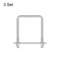 Uxcell Square U-bolts 3 Sets 100mm 94 Inner Width 140mm Length M10 304 Stainless Steel U Clamp Bolt With Nuts And Plates For