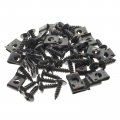 Carbbia 30pcs 4 2a 16mm Nut Mounting Clip U-type Fastener Clips Metal Car Screw Body Fender Bumper Retainer U Gasket 