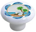 Carolina Hardware And Decor 2324 Beach Dolphin Border Ceramic Cabinet Drawer Knob 