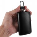 3 78 X2 17 Universal Car Key Fob Case Remote Covers Shell Holder Ring Zipper Bag Protector Wallet Keychain With Keyring Black