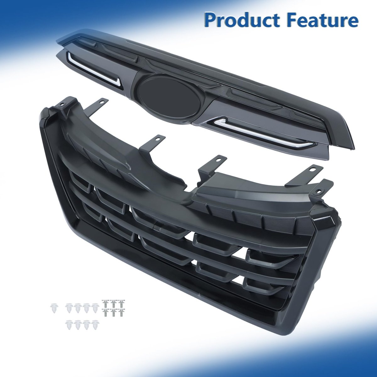 Front Upper Grille Black With Chrome Molding Mesh Style Replacement For Forester 2022 2023 2024 91121sj410