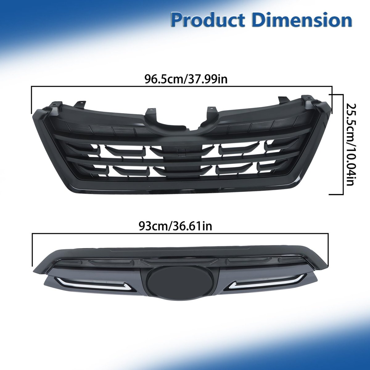 Front Upper Grille Black With Chrome Molding Mesh Style Replacement For Forester 2022 2023 2024 91121sj410