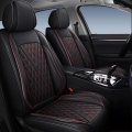 Universal Fit Car Seat Covers For Acura Tlx Tsx Black With Red Stitching Pu Leather 5 Piece Set Front And Rear Pads Sponge 