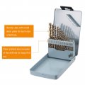 Uxcell 13pcs Cobalt Drill Bit Set 13 Sizes 1 9 -1 4 Drilling Dia M35 Twist Drills Round Shank Bits For Steel Aluminum Copper