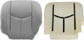 Driver Foam Cushion Bottom Top Lean Back Leather Seat Cover Light Gray 922 For Chevy Gmc Tahoe Suburban Avalanche Yukon 