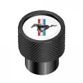 Ipick Image For Ford Mustang Tri-bar In White On Black Aluminum Tire Valve Stem Caps