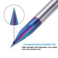 30 Degree V Groove Engraving Router Bit For Cnc Tip And 3 Flutes 1 4 Inch Shank Carving Nano Coated Carbide End Mill