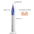 30 Degree V Groove Engraving Router Bit For Cnc Tip And 3 Flutes 1 4 Inch Shank Carving Nano Coated Carbide End Mill