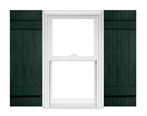 Polaris Homeside 4 Board And Batten Joined Vinyl Shutters 1 Pair 14-1 2in X 43in 046 Pine