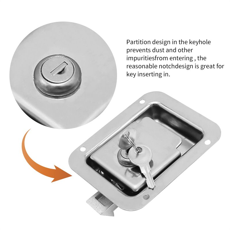 Trailer Door Latch Stainless Paddle Flush Mount