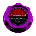 Vms Racing Purple Oil Cap With Powered By K20a2 Emblem In Cnc Machined Billet Aluminum Compatible Honda Integra Civic Type R
