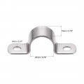 Uxcell 20mm 0 8 Rigid Pipe Strap 2 Holes Tube Straps 304 Stainless Steel Tension Clamp 8pcs