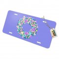 Spring Wreath Flowers Novelty Metal Vanity Tag License Plate