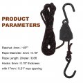 Uxcell 1 8 4mm Ratchet Rope Hanger With Metal Gears 6 6ft 2meter Tie Down Strap Ratcheting Pulley System Bungee Cord For