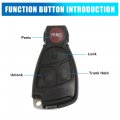 Uxcell Car Replacement Key Fob Shell Case Iyz 3312 For Mercedes-benz 4 Button Black