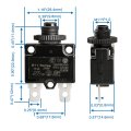 Baomain 2pcs Circuit Breaker Thermal Overload Protector S11 Series 125 250vac 65vdc Manual Reset Breakers Black Ul Ce Listed