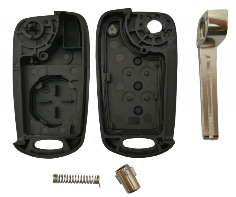 2 Pcs Car Key Fob Case Shell For Kia Soul Rio Keyless Entry Flip Folding 3 Button Replacement Outer Cover With Uncut Blade