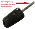 2 Pcs Car Key Fob Case Shell For Kia Soul Rio Keyless Entry Flip Folding 3 Button Replacement Outer Cover With Uncut Blade