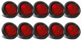 Sun 10 Pcs 2 5 Inch Round Led Marker Lights Truck Trailer Clearance Indicator Red 4 Leds Flush Mount 