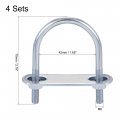 Uxcell Round U-bolts 4 Sets 1 65 42mm Inner Width 70mm Length Steel M6 With Nut Plate Washer