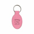 Engraved Leatherette Keychain I Will Always Be Daddy S Little Girl Pink Oval Key Holder Ring For Men And Women 3 In X 1 75 Faux