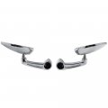 Httmt- Mt448- Chrome 7 8 1 22mm 25mm Round Bar End Mirror Diamond Cut-down Cafa Compatible With H-d Replacement Of 56000133a