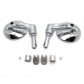 Httmt- Mt448- Chrome 7 8 1 22mm 25mm Round Bar End Mirror Diamond Cut-down Cafa Compatible With H-d Replacement Of 56000133a