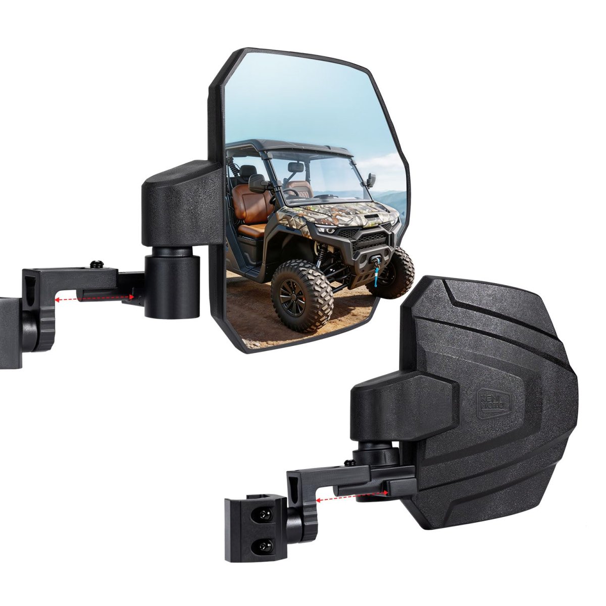 Utv Side Mirrors Extendable Large Rear View For Polaris Ranger Xp 1000 General Can Am Defender Cfmoto Uforce 3 Way Rotation