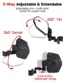 Utv Side Mirrors Extendable Large Rear View For Polaris Ranger Xp 1000 General Can Am Defender Cfmoto Uforce 3 Way Rotation