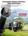 Utv Side Mirrors Extendable Large Rear View For Polaris Ranger Xp 1000 General Can Am Defender Cfmoto Uforce 3 Way Rotation