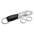 Ford F-150 In Red On Real Carbon Fiber Leather Key Chain With White Blue Stripe
