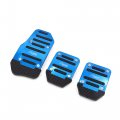 Uxcell 3 In 1 Blue Metal Non-slip Brake Foot Rest Gas Clutch Pedal Pad Cover Set For Car