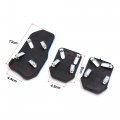 Uxcell 3 In 1 Blue Metal Non-slip Brake Foot Rest Gas Clutch Pedal Pad Cover Set For Car