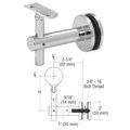 Polished Stainless Sunset Series Glass Mounted Hand Rail Bracket 