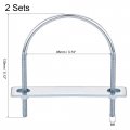 Uxcell Round U-bolts 2 Sets 3 74 95mm Inner Width 130mm Length Steel M6 With Nut Plate Washer