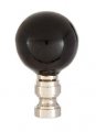 B P Lampa Smooth Ceramic Design Black Ball Finial Solid Brass Nickel Plated Base 