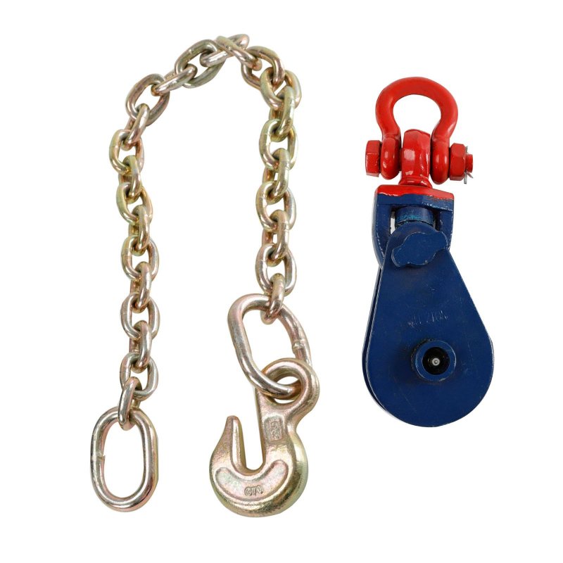 2 Ton Snatch Block With 3 In Sheave And Ft G70 Chain Anchor For 8 Wire Rope Towing Truck Tie Down Binding Equipment Model