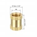 Uxcell Knurled Insert Nuts 10pcs M6 X 12mm Length 10mm Od Female Thread Brass Threaded Embedment Nut For 3d Printer