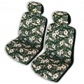 Winnie Fashion Made In Hawaii Green Hibiscus Surf Hawaiian Separate Headrest Cover Set Of 2 