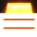 Partsam 2pcs 12 Amber Led Strip Bar P T C Parking Turn Signal Clearance Light 15-2835-smd Waterproof Sealed Thin Inch Flush