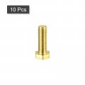 Uxcell Brass Hex Bolts M5x16mm 10pcs Fully Thread Grade 4 8 Solid Hexagon Head Bolt Machine Screws For Machinery