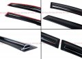 Premium Kdm Dark Smoked Tinted 3d Wavy Mu Style Window Visor Rain Guard Deflector Compatible For 2016-2020 Kia Optima All