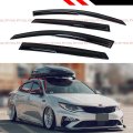 Premium Kdm Dark Smoked Tinted 3d Wavy Mu Style Window Visor Rain Guard Deflector Compatible For 2016-2020 Kia Optima All