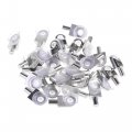Bcp 30pcs 5mm Silver Tone Clear Suction Cup Glass Shelf Support Holder Metal Pin 