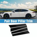 X Autohaux 4 Pcs Windshield B Pillar Trim Exterior Garnish Front Rear Left Right For Porsche Panamera 2017-2021 Black