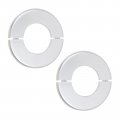 Wall Split Flange Round Escutcheon Plate For Kitchen Pipe 2 5 In 64mm Diameter Abs Silver Self Adhesive With Buckles Design 