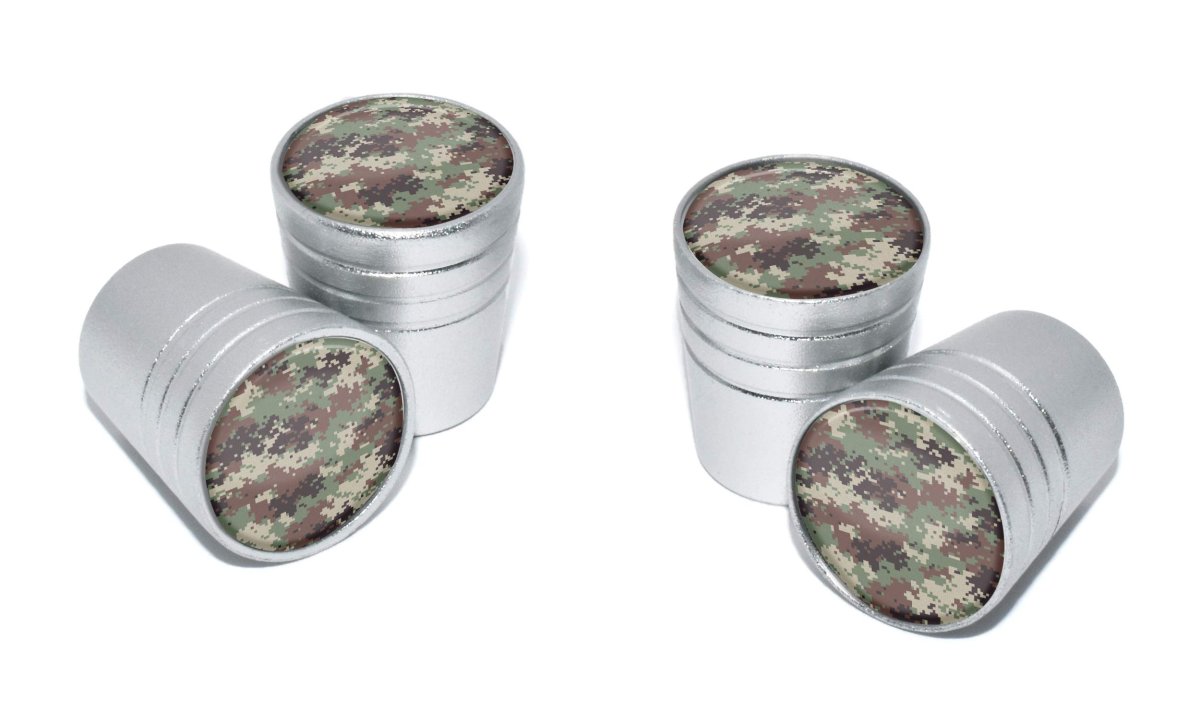 Elektroplate Camouflage Matte Chrome Aluminum Camo Tire Valve Stem Caps Universal Fit For Cars Bikes Trucks Rvs Motorcycles