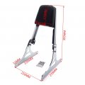 Black Flame Backrest Sissy Bar With Leather Pad For H-d Softail Flstc Flstf Flstn Flsts Flstsc Fxst Fxstb Fxsts Fxstsb 17 In