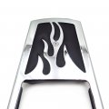 Httmt Mt142-f- Motorcycle Black Flame Backrest Sissy Bar With Leather Pad Compatible H-d Softail Flstc Flstf Flstn Flsts Flstsc